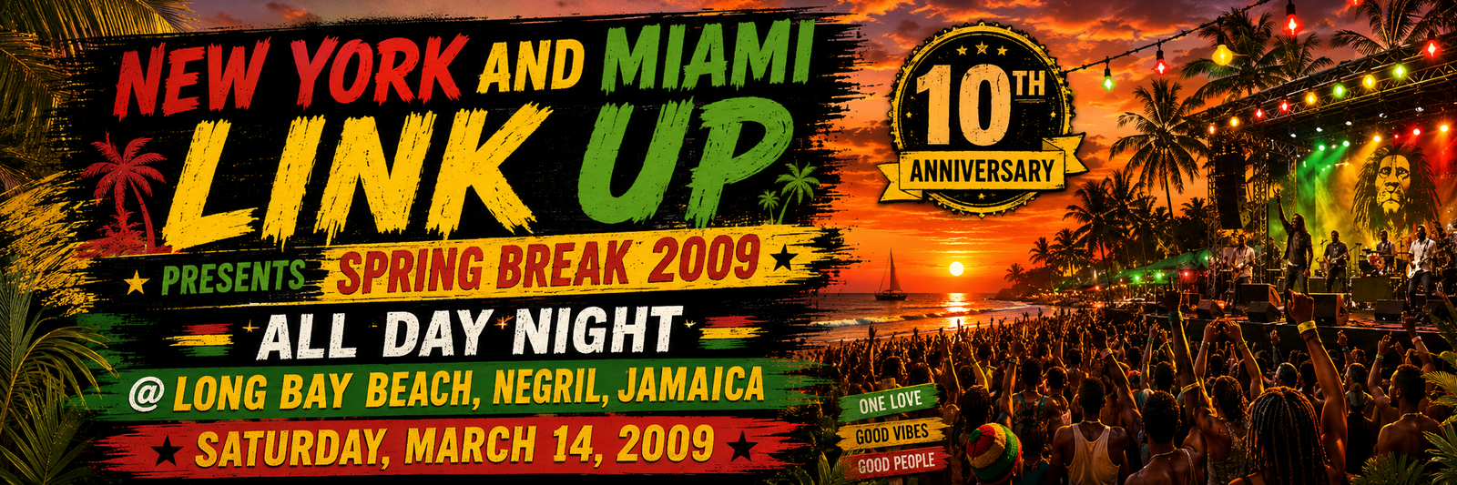 New York and Miami Link Up Presents Spring Break 2009 10th Anniversary header